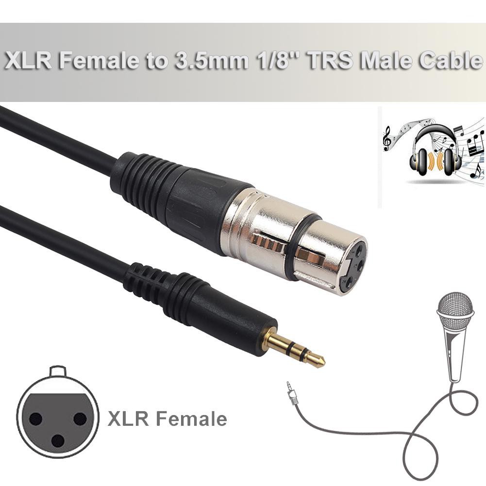 Xlr 3pin Female To 3 5 mm Trs Male สายเคเบลเชอมตอสายไมโครโฟน