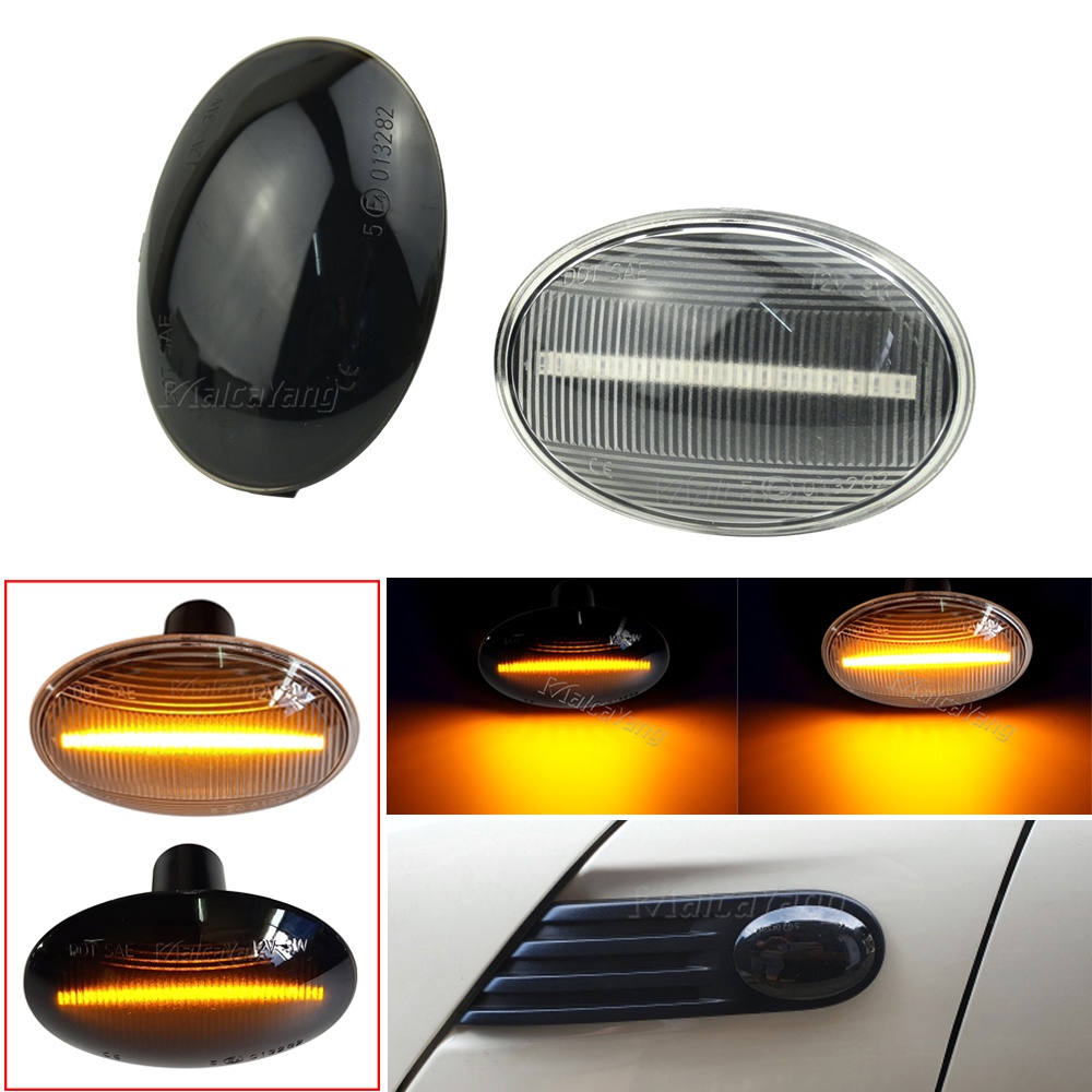 2PCS ไหลไฟเลยวแบบไดนามก LED Side Marker ดานขาง Blinker สำหรบ BMW