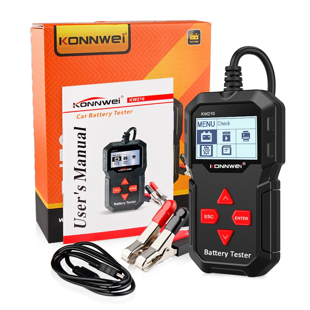 KONNWEI Battery Tester Car 12v Testing KW210 Charging Cranking Auto