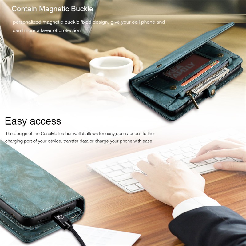 CaseMe Detachable Magnetic Cover Wallet Flip Synthetic Leather Case For