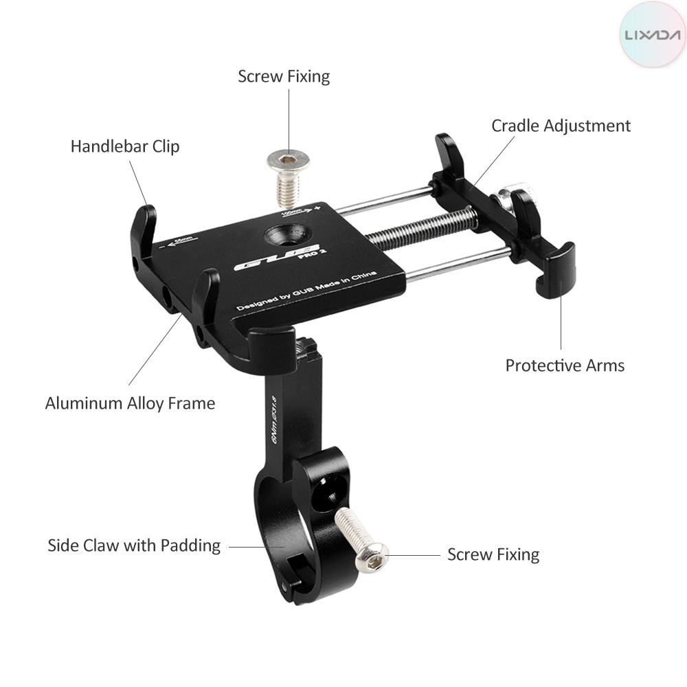 Gub Anti Slip Bicycle Adjustable Phone Holder Mount Aluminum Bike