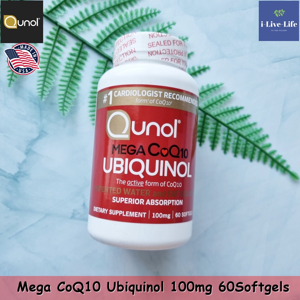 โคควเทน ยบควนอล Mega CoQ10 Ubiquinol 100 mg 60 Softgels Qunol