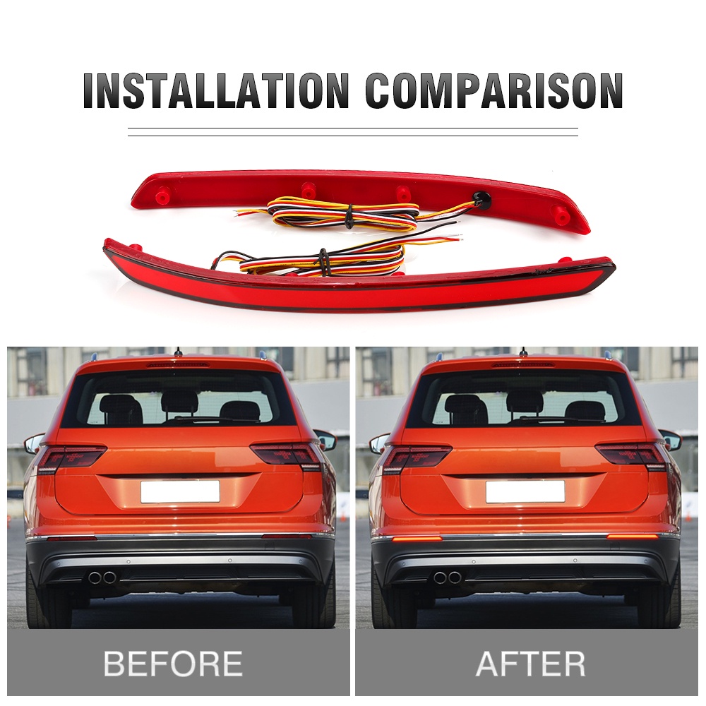 Pcs Led Rear Bumper Reflector Light For Volkswagen Tiguan