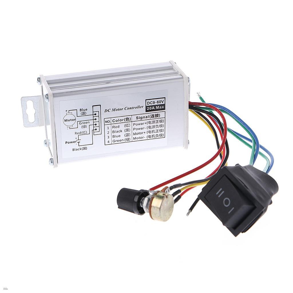 DC 12V 24V 36V 48V SoftStart Reversible Motor Speed Control PWM