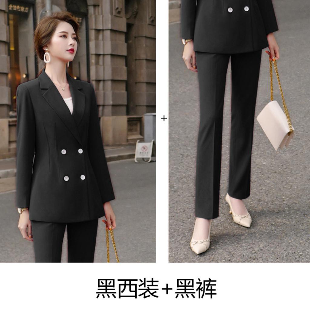 Ready Stock Two Piece Suit New Korean Temperament Double Breasted