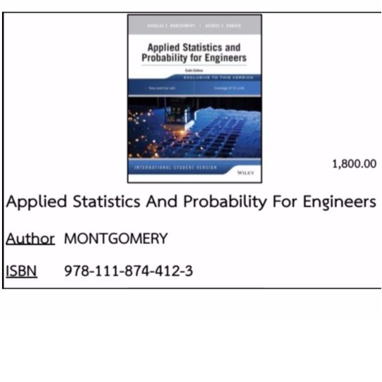 Applied Statistics And Probability For Engineers 9781118744123 Shopee