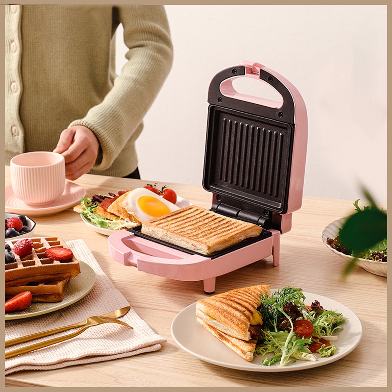 Mini Electric Double Layer Heating Waffle Maker Sandwich Bread Toaste