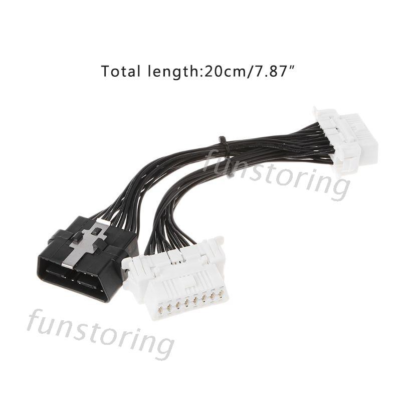 16 Pin OBD2 OBD 2 OBDii Splitter Extension Cable One Male To Two Female