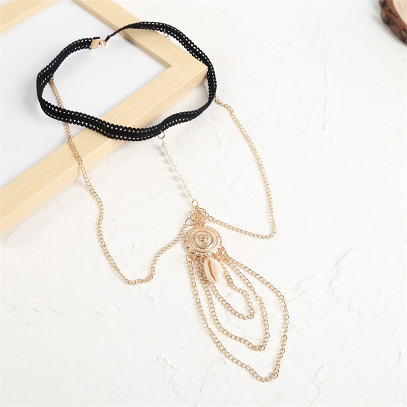 Seng Bohemian Metal Lady Body Chain Sexy Style Simple Multilayer Pearl