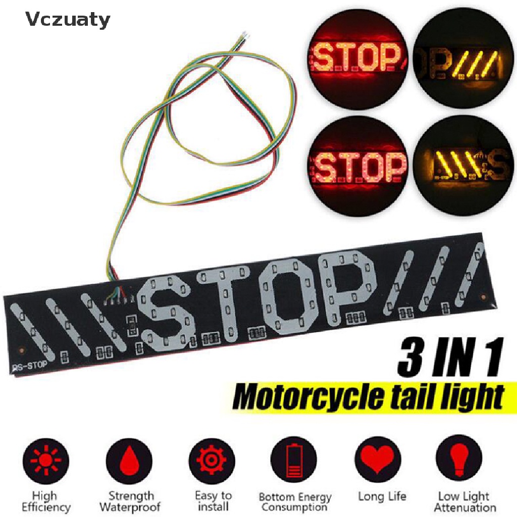 Vczuaty Led Motorcycle Rear Tail Stop Brake Turn Signal License