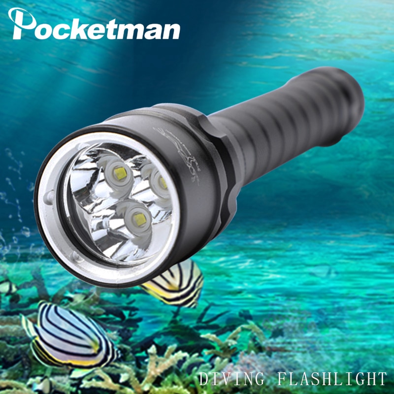 20000lum Diving Flashlight Torch 3 L2 Professional Scuba Torch 200m