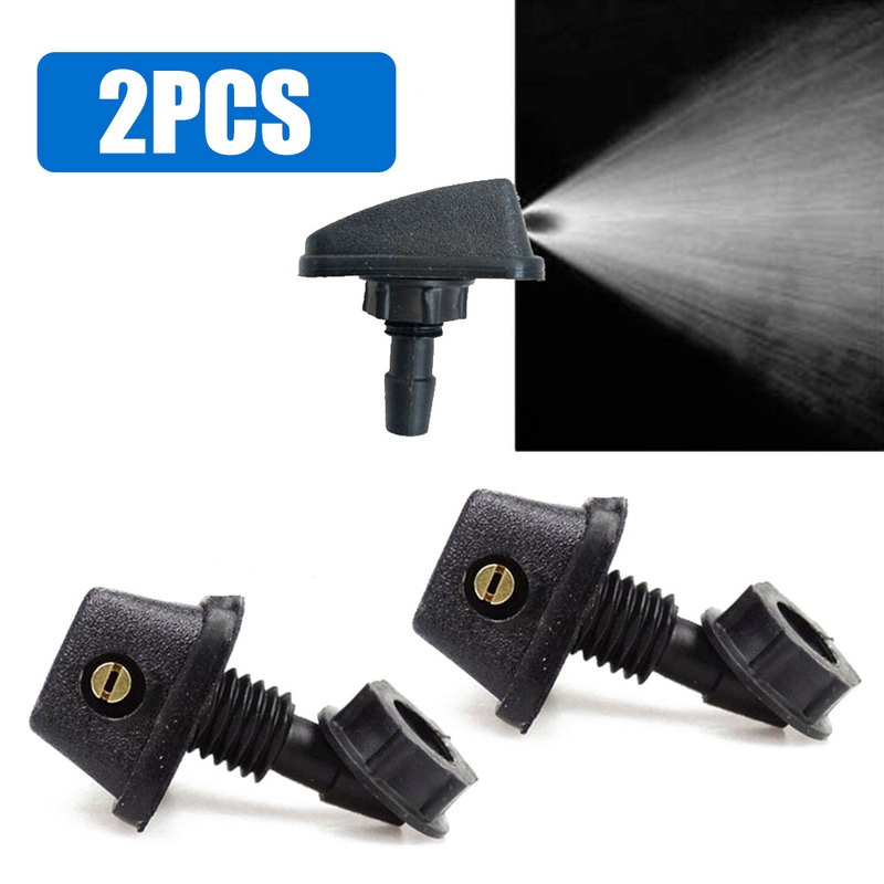 2Pc Car Front Windshield Water Washer Sprayer Jet Nozzle Accessories