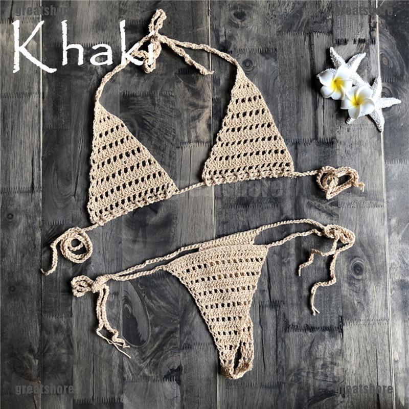 GRE Handmade Crochet Micro Bikini Set Lingerie Set Mini Bikini