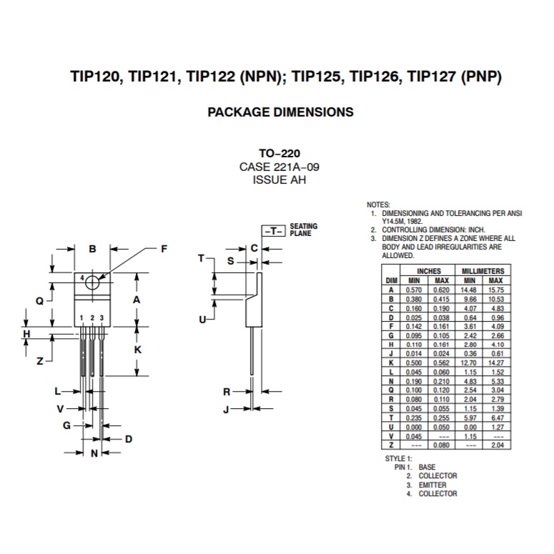 1ตว TIP120 TIP122 NPN TIP127 PNP Medium power Darlington Transistor