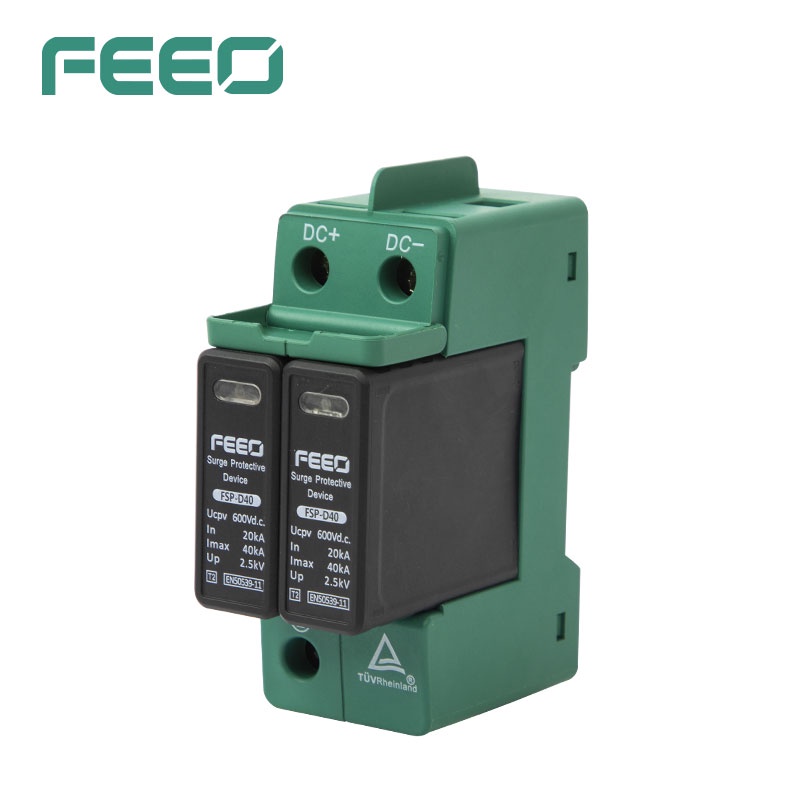 FEEO DC SPD 2P 600V 800V 20KA40KA Din Rail Solar Outdoor Power