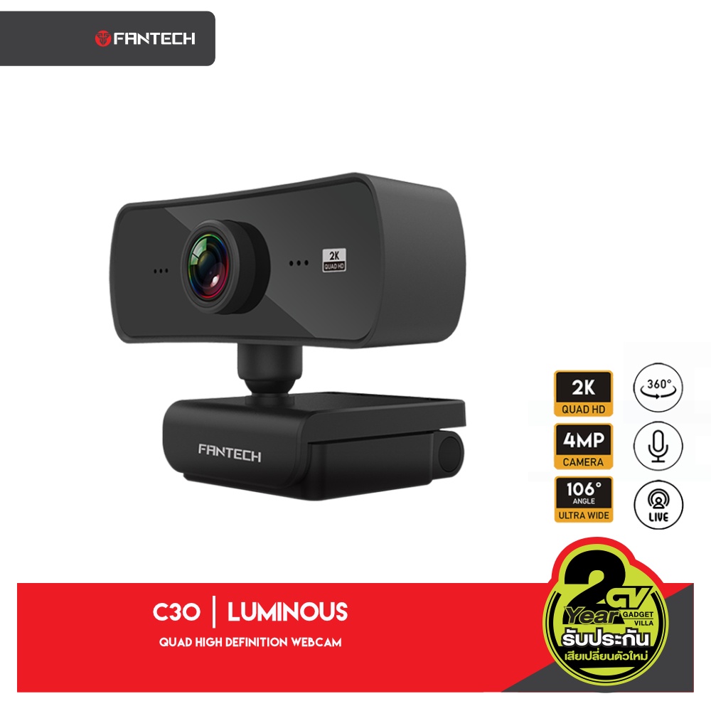 Fantech Webcam Luminous C P K Quad Hd Usb Web Camera Webcam With