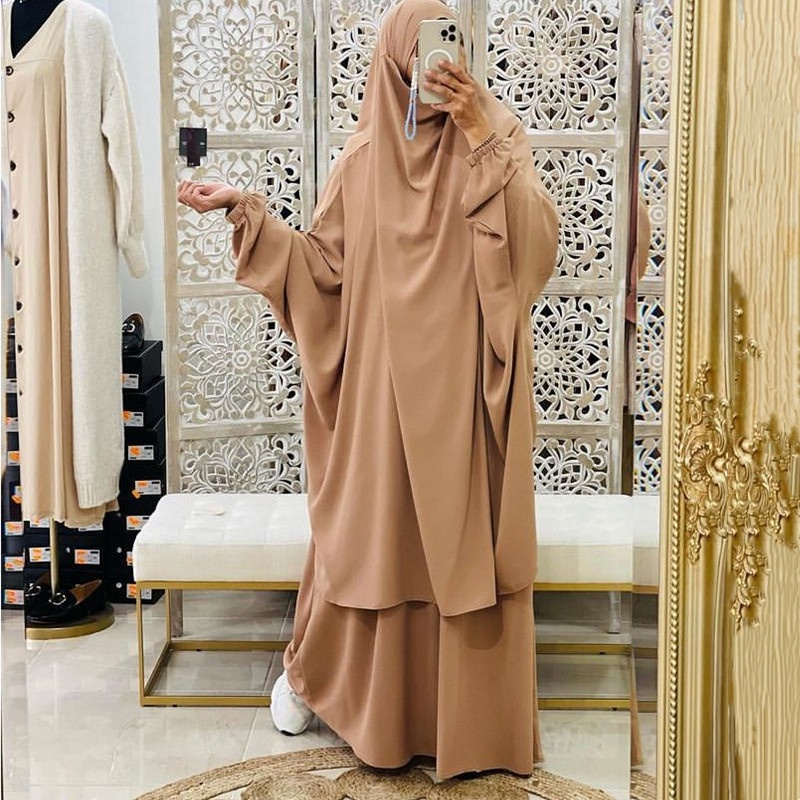 Jilbab Piece Set Muslim Women Hijab Dress Prayer Garment Abaya Long