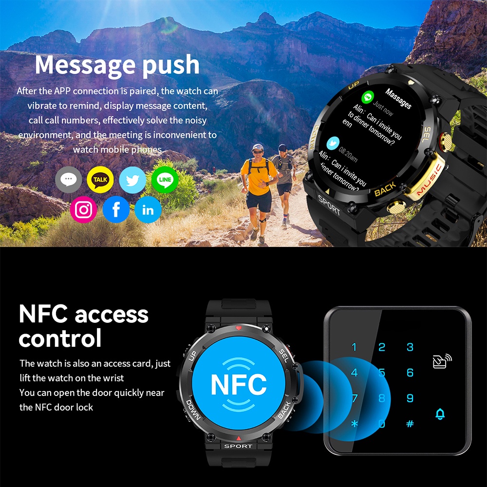 Lemfo Smart Watch Men Ip Waterproof Pk T Rex Smartwatch Nfc