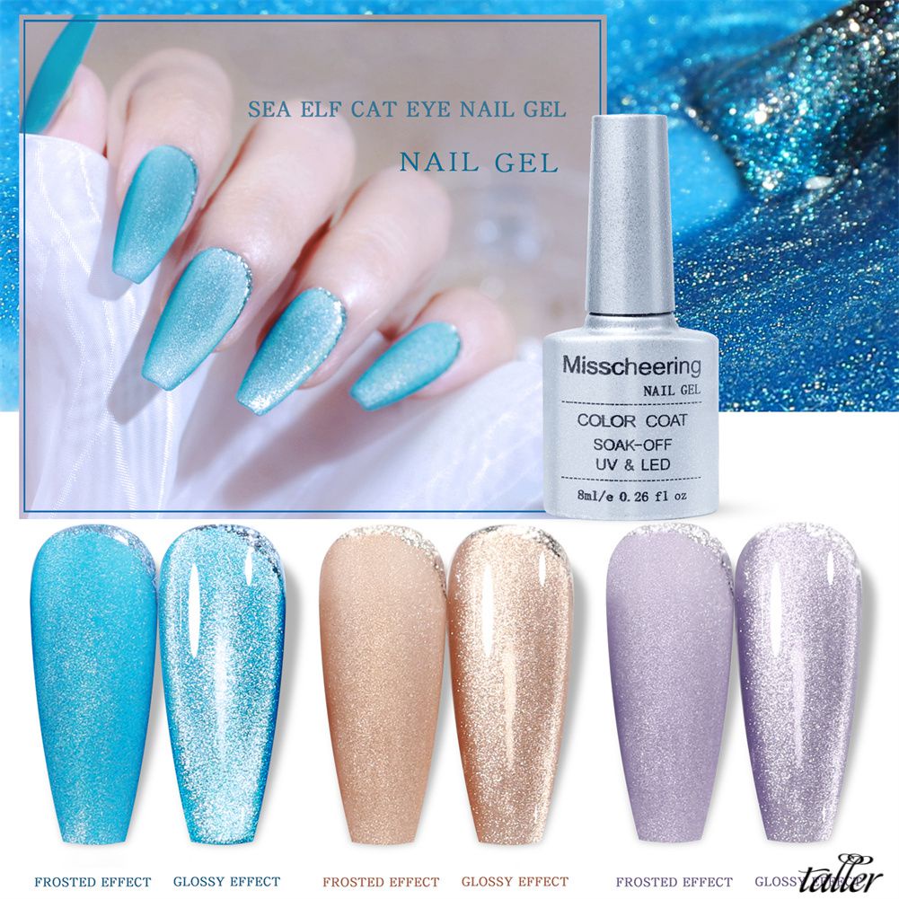 Ready Stcok Miss Cheering Smurfs Crystal Cat S Eye Nail Gel