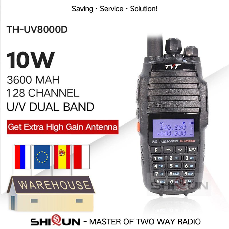 Tyt Th Uv D Walkie Talkie Km Dual Band Vhf Uhf W Radio