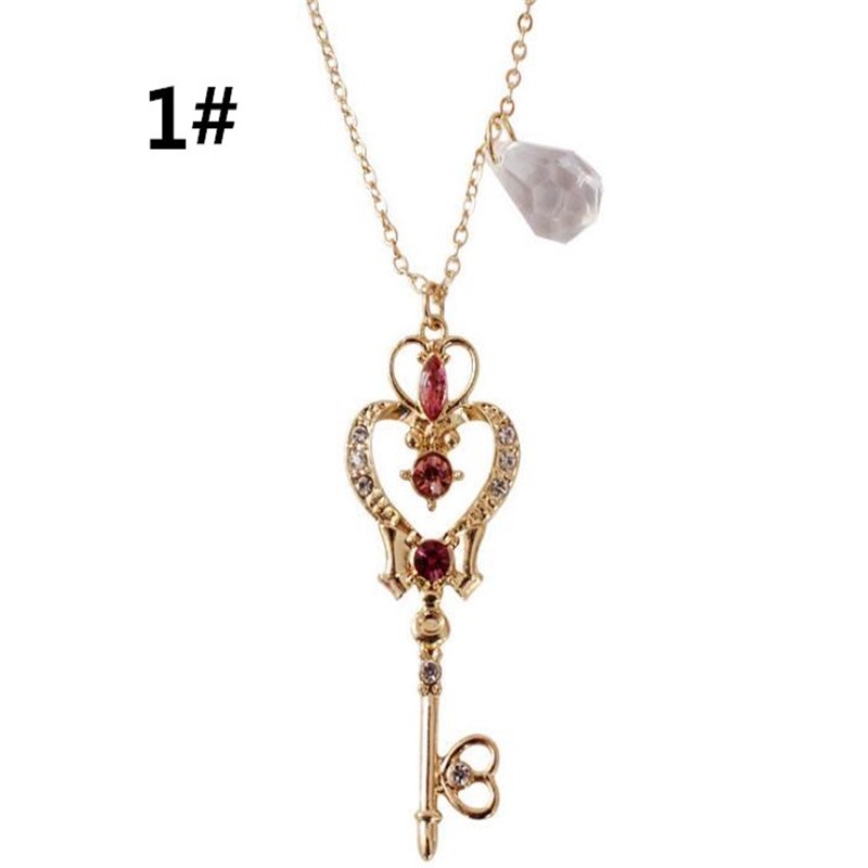 Anime Sailor Moon Loving Wand Crystal Cosplay Pendant Necklace Girl