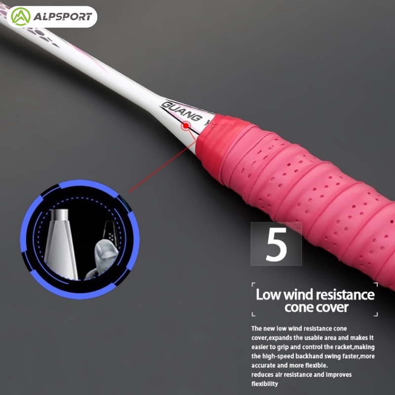 Alp Df U G Max Lbs Strung Full Carbon Fiber Pink Badminton