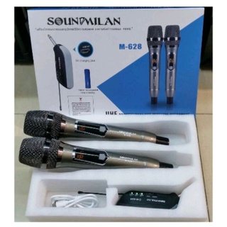 soundmilan  M-628 ของเเท้ เป็นไมโครโฟนไร้สายแบบคู่ คลื่นความถี่ UHF รับคลื่นสัญญาณดีไม่มีสัญญาณรบกวนดูดเสียง