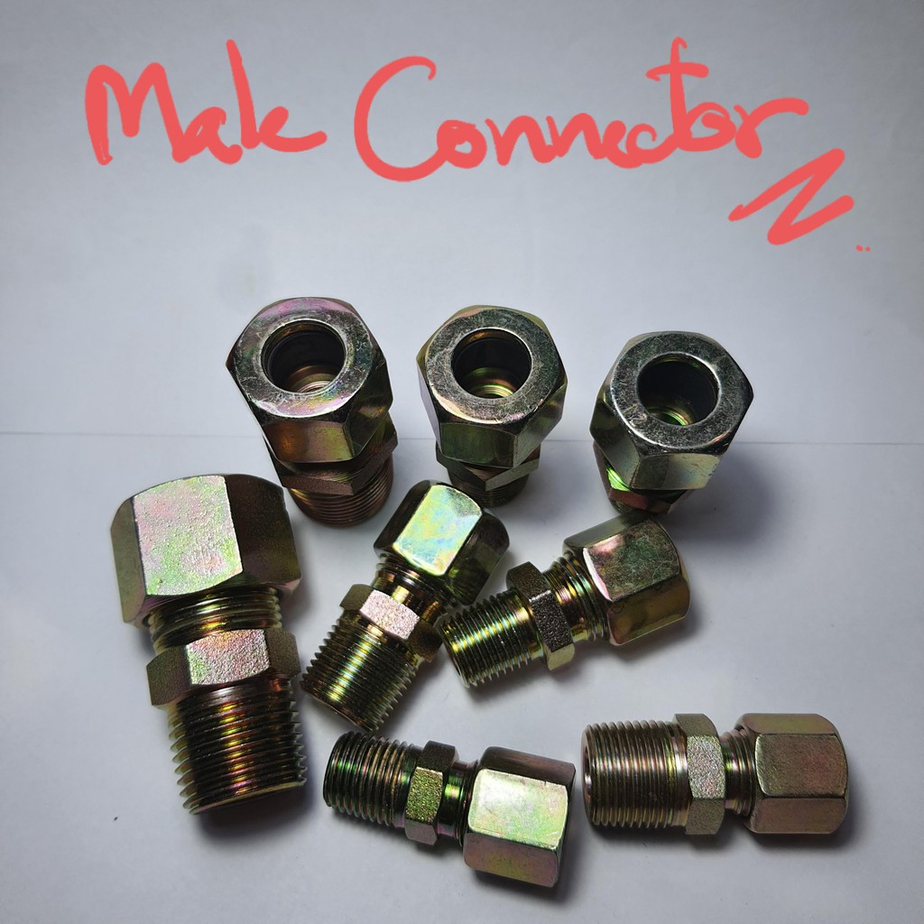 ข้อต่อไฮดรอลิก ข้อต่อสามทางไฮดรอลิก ข้อต่อตาไก่ไฮดรอลิก  ต่อท่อสามด้าน Hydraulic Tee Union Connector