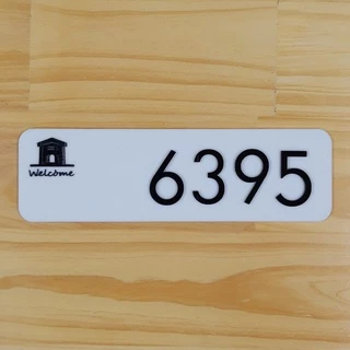 ป้ายบ้านเลขที่ โมเดิร์นสไตล์ งานอะครีลิคเลเซอร์ พร้อมแกะเลเซอร์ [HOME WE:COME 01] HOME NUMBER