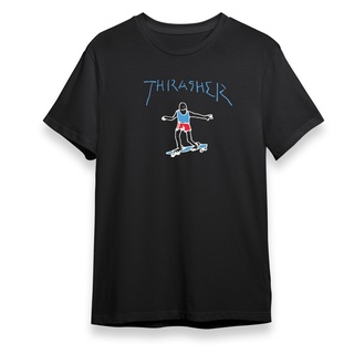 เสื้อยืดสีขาวผู้ชาย - เสื้อยืดโลโก้ThrasherGonz