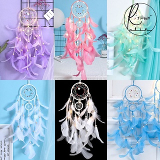 ตาข่ายดักฝัน DREAM CATCHER เครื่องรางดักฝัน แบบกลม 2 ชั้น GIRL HEART (มีทั้งแบบธรรมดาและมีไฟ LED)