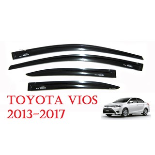 (4ชิ้น) กันสาดประตู รถยนต์ โตโยต้า วีออส ปี 2013-2017 สีดำ Toyota vios Windshield กันสาด กันฝน ของแต่งวีออส AO