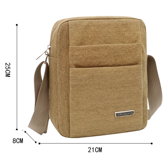 (w171) กระเป๋าสะพายข้าง ผ้าแคนวาส ใส่ทำงานเท่ ใบใหญ่มี5ซิป redskyzone - รูปที่ 6