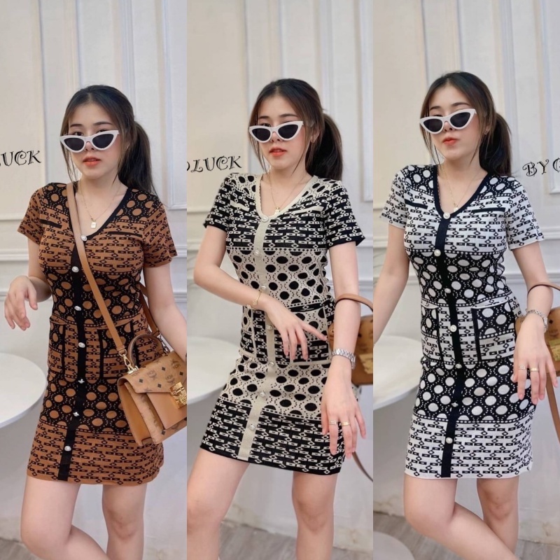 🌈SpinnyHouse🌈 เดรสสั้น ไหมพรม รัดรูป 😍มีความรัดรูปที่เพิ่มเติ่มความเผ็ชช เดรส ลายดี ปังมากแม่ มาตำ🥰 