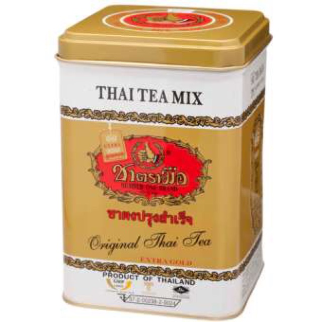 ชาผงปรุงสำเร็จ ตรามือ ฉลากทอง แถมช้อนไม้ต