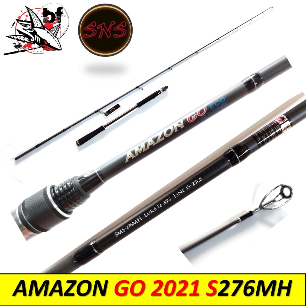 คันเบ็ด คันเหยื่อปลอม SNS รุ่น Amazon Go eco 2021 กราไฟท์ มี1ท่อน/2ท่อนต่อโคน เบท/สปิน