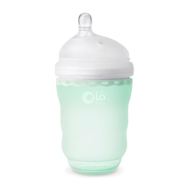 ขวดนมซิลิโคน Olababy ขนาด 8 ออนซ์ พร้อมจุกสำหรับ 3 เดือนขึ้นไป