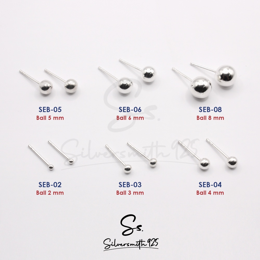 [ราคา/คู่] ต่างหูหมุดเงินแท้ พร้อมแป้นต่างหูเงินแท้ STUD EARRINGS SILVER925 เครื่องประดับแฟชั่น