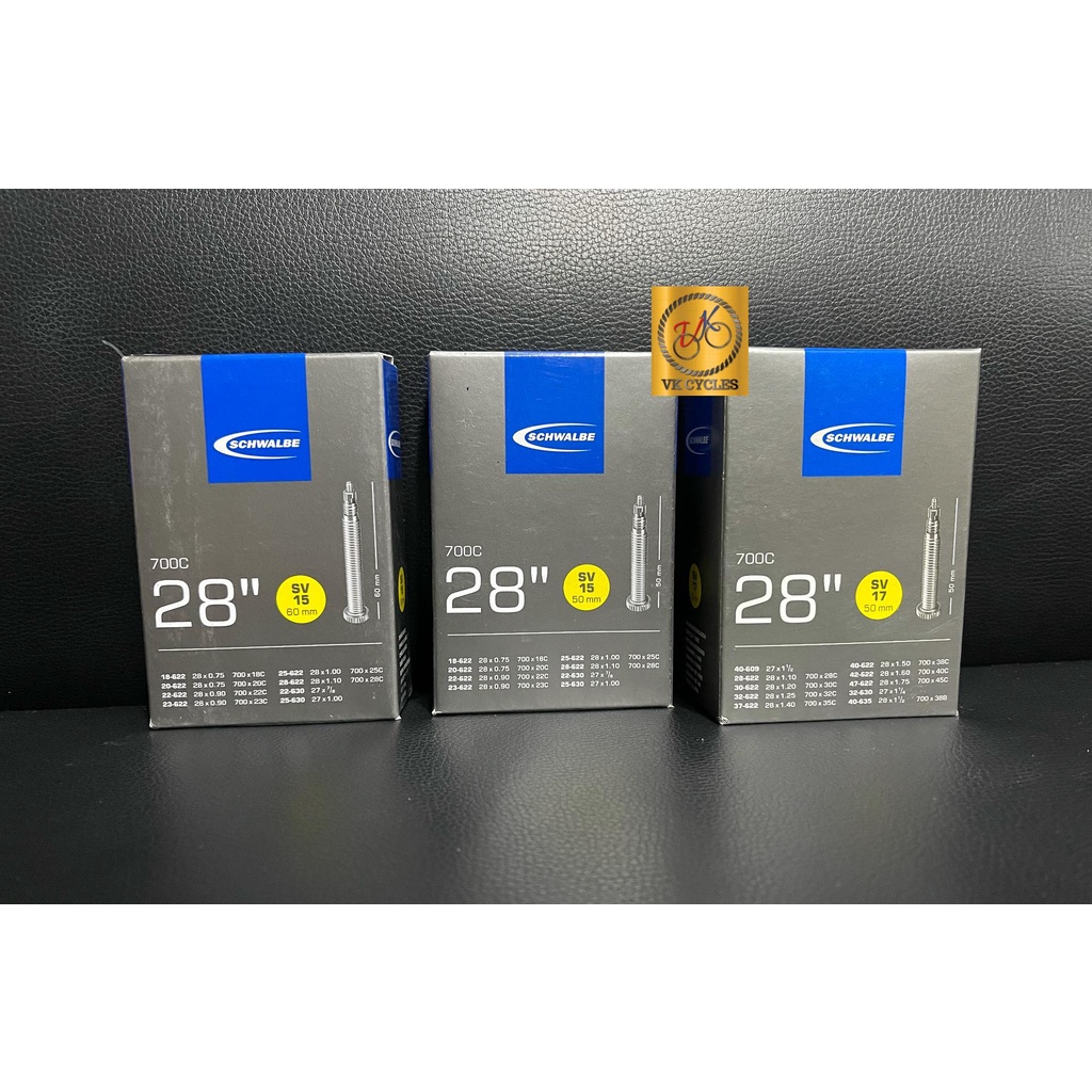 SCHWALBE TUBE 700X18/28C 700X28-45C 50 มม.60 มม.FV15 SV17 PRESTA วาล์ว 28 "700C จักรยานหลอดภายใน