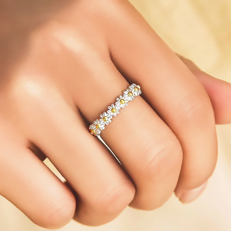 [เครื่องประดับสตรี] แหวนนิ้วมือรูปดอกเดซี่สไตล์วินเทจ [สง่างาม]