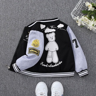 ✨【พร้อมส่ง】เสื้อแจ็กเก็ตเบสบอล แขนยาว สไตล์ตะวันตก ฤดูใบไม้ผลิ ฤดูใบไม้ร่วง สําหรับเด็กผู้ชาย 1-12 ปี