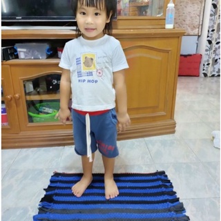 ผ้าเช็ดเท้าเปียถักสี่เหลี่ยม ผ้าเช็ดเท้าหน้าห้องน้ำ ห้องครัว ซับน้ำดีเยี่ยม ดักฝุ่นได้ดี ขนาด 40× 60ซม.