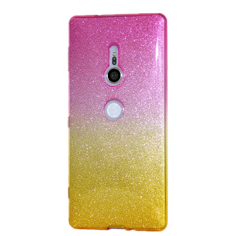 เคส สำหรับ Sony Xperia XZ2 Gradient Two-tone Glitter Slim TPU (Pink-Yellow)