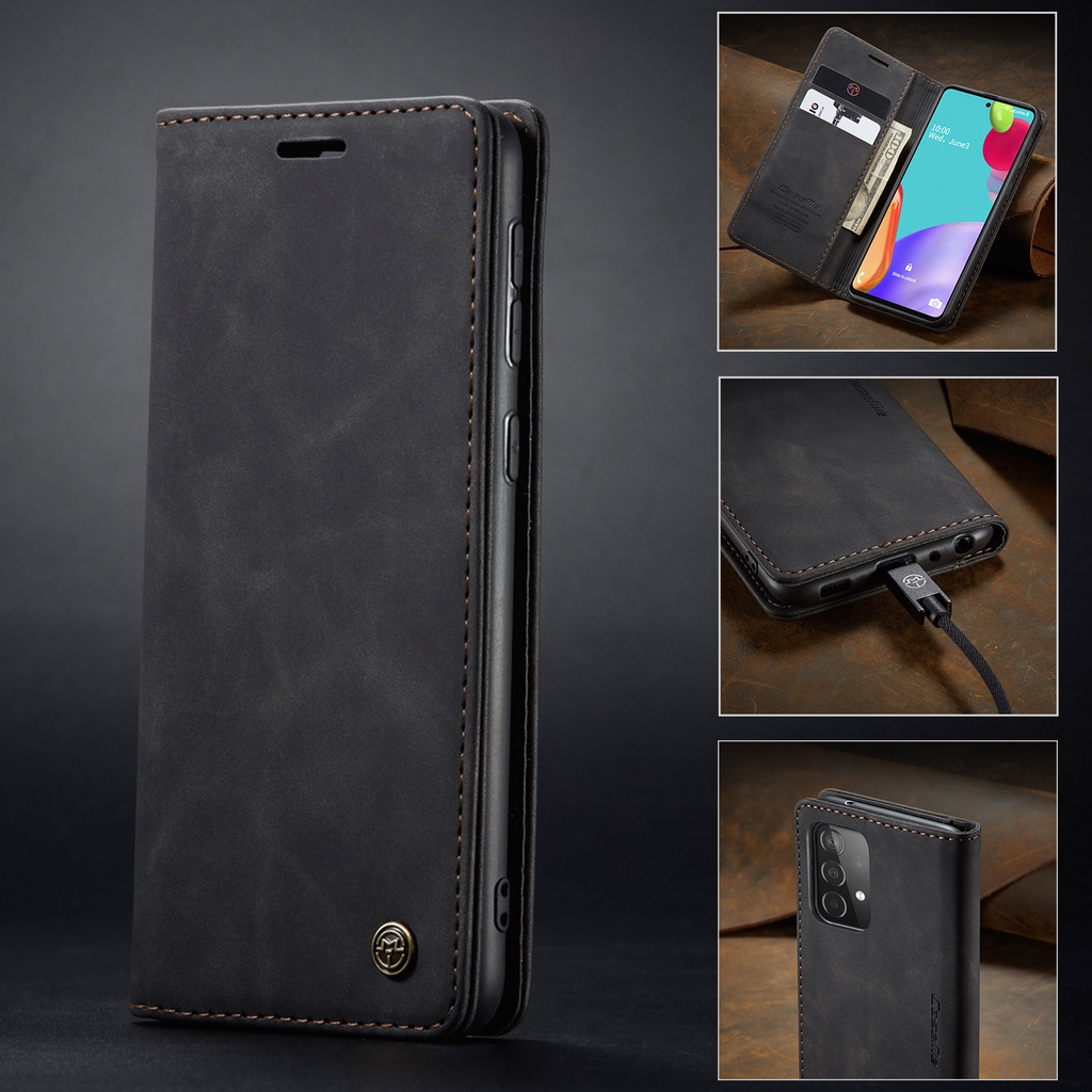 Casing Samsung Galaxy A04 A04S A12 A13 A31 A41 A51 A71 A22 A32 A52 A52S A72 A53 A73 Case Leather Flip Cover Magnetic CaseMe