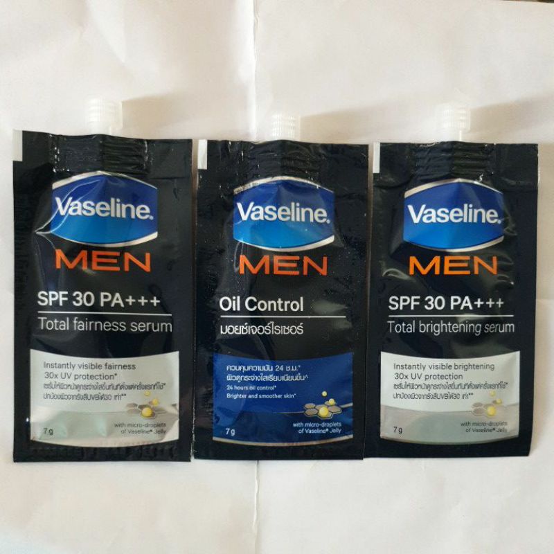 Vaseline Men วาสลีน เมน เซรั่มกันแดดของผู้ชาย SPF30 PA+++ ซอง 7 กรัม มี 3 สูตร