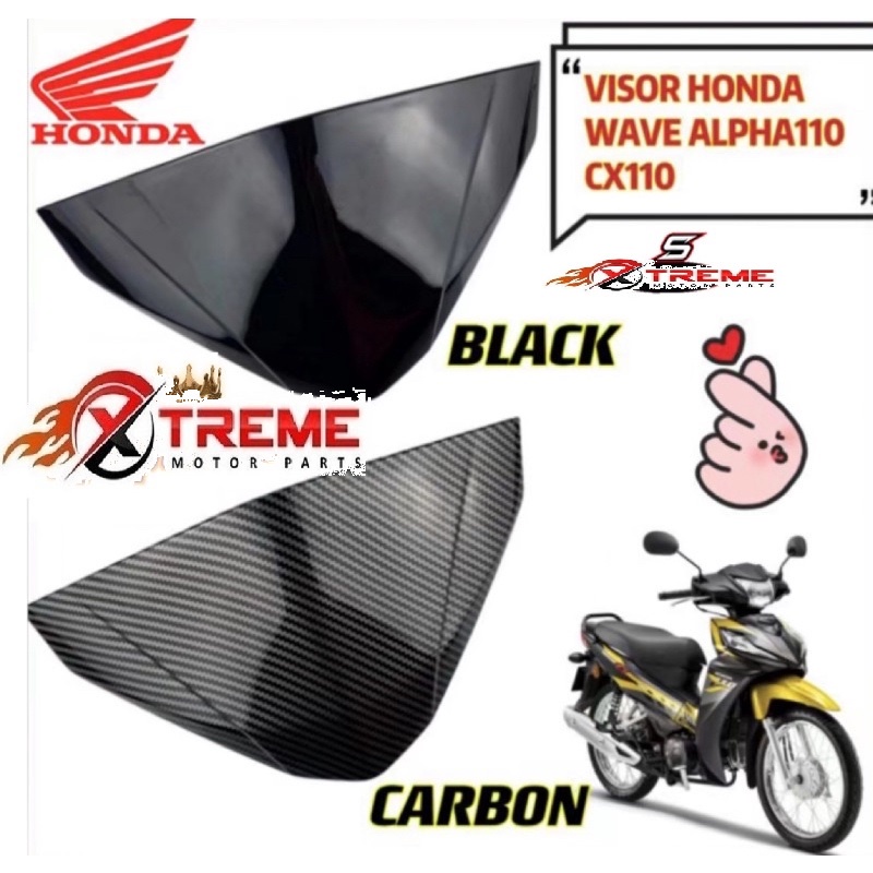 VISOR HONDA WAVE ALPHA 110 COWLING WINDSCREEN WINDSHIELD [ BLACK / CARBON ] ALPHA110