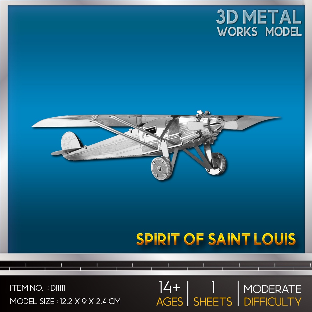 โมเดลโลหะ 3 มิติ Spirit of Saint Louis D11111 ของแท้ 100% สินค้าเป็นแผ่นโลหะ นำไปต่อเอง พร้อมส่ง