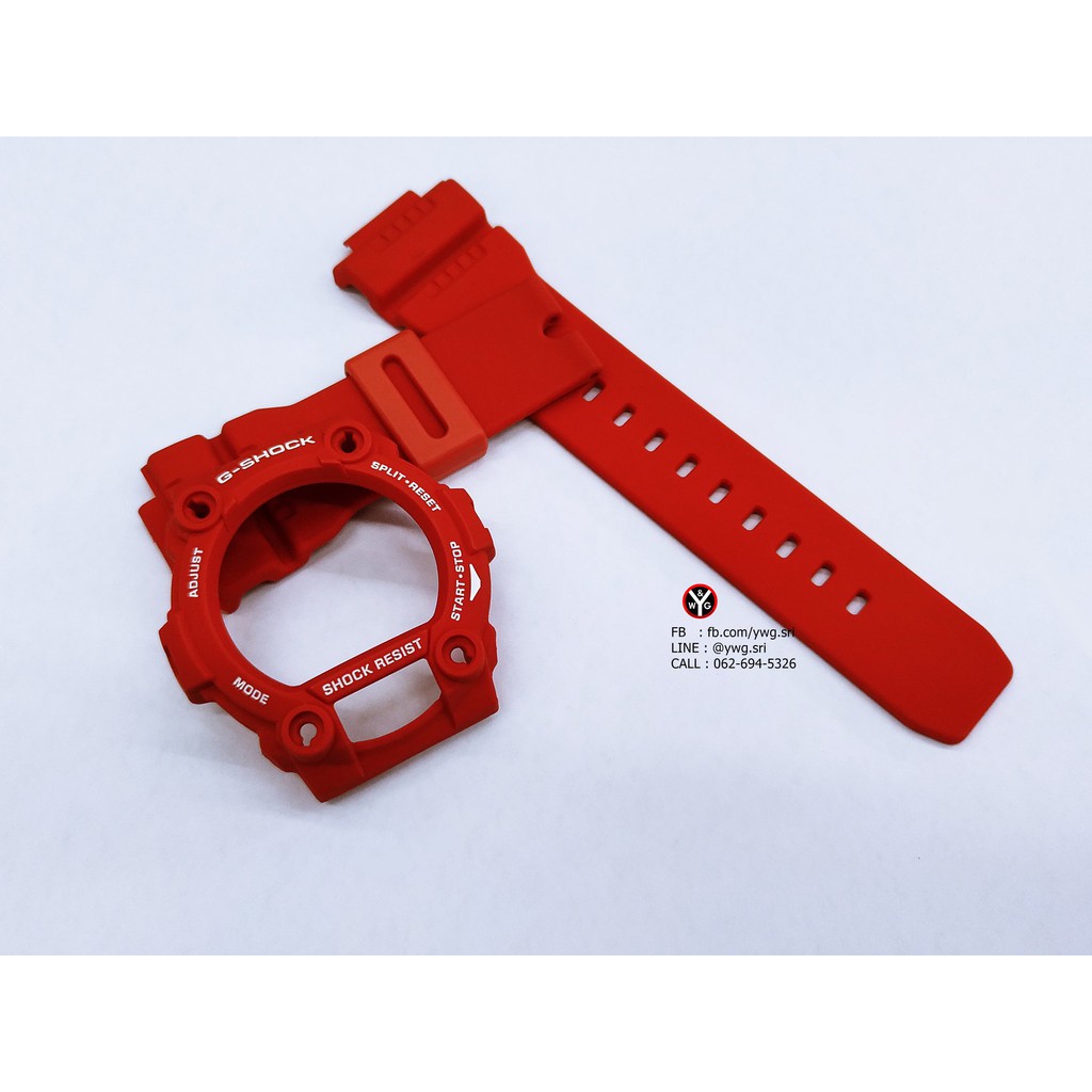 กรอบสาย G-SHOCK แท้ สีแดงด้านฟร้อนขาว ใส่ได้รับรุ่น GR-7900 ,G-7900 สายนาฬิกาข้อมือ สินค้าคุณภาพ