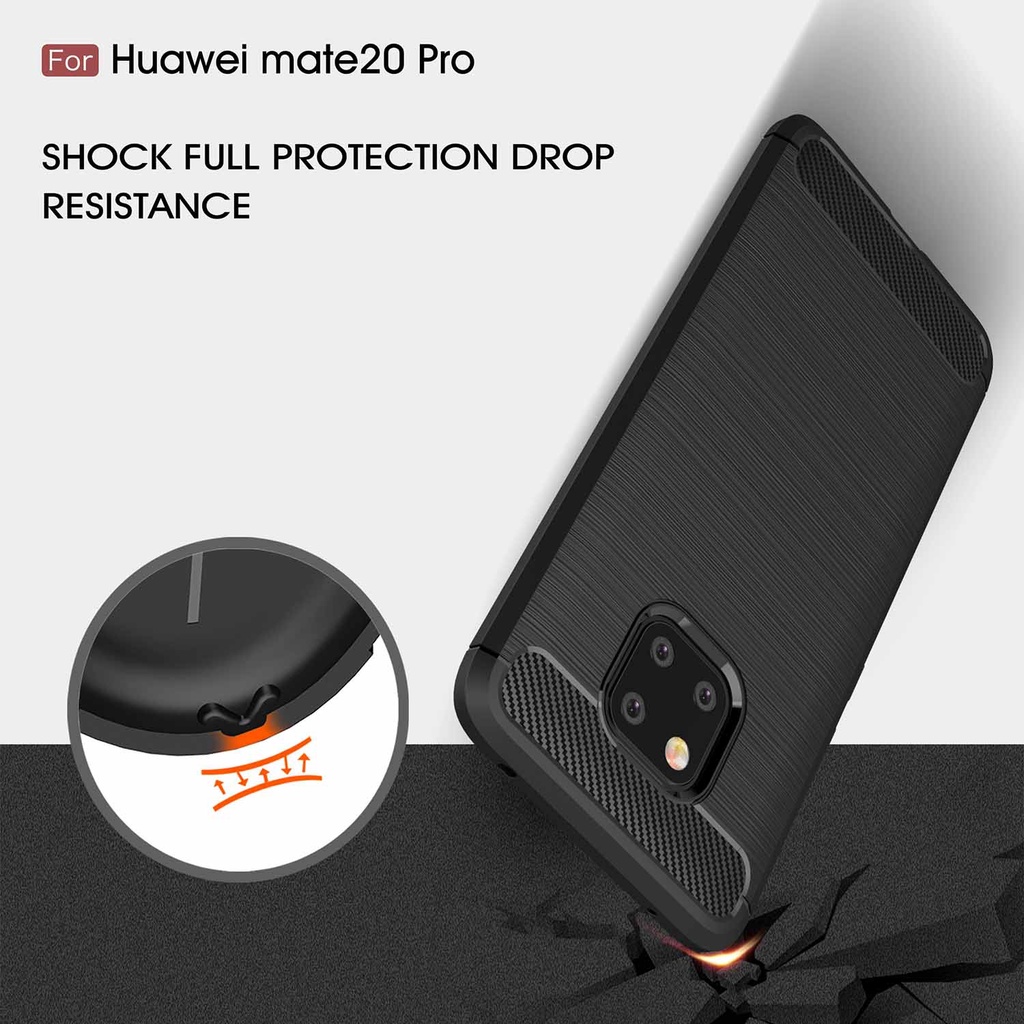 เคสโทรศัพท์คาร์บอนไฟเบอร์แบบนิ่มสําหรับ Huawei Mate10 20 รูปที่ 4