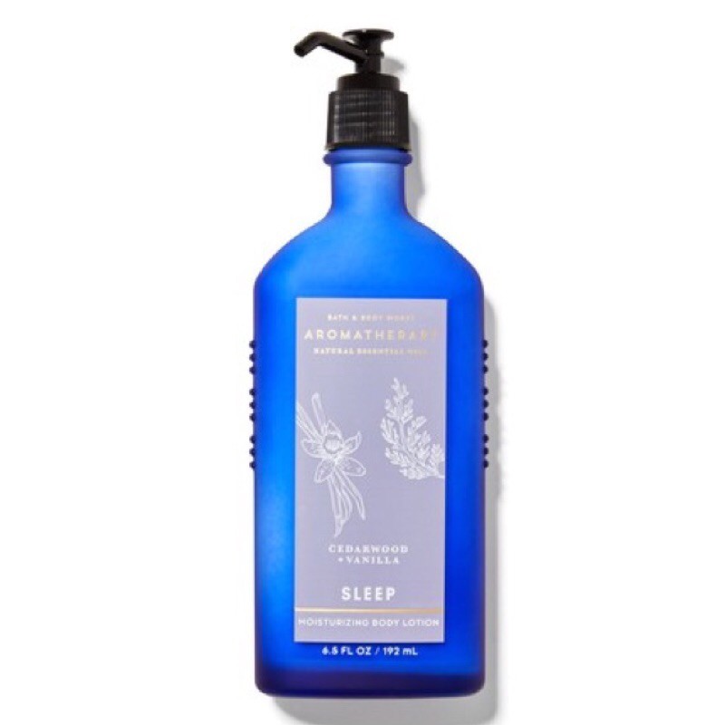 Bath And Body Works Aromatherapy Body Lotion  Sleep (Lavender+Cedarwood)(ฉลากสีน้ำเงิน)ให้คุณผ่อนคลายทั้งร่างกายและจิตใจ